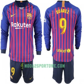 Koszulka FC Barcelona Suarez 9 Dziecięcy Domowe Stroje Piłkarskie 2018-2019 Długi Rękaw